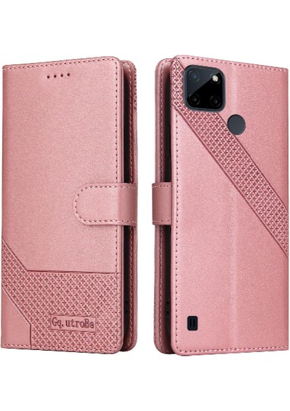 Realme C21Y Kickstand Darbeye 4 Köşe Koruma Kartı Için Flip Case (Yurt Dışından)