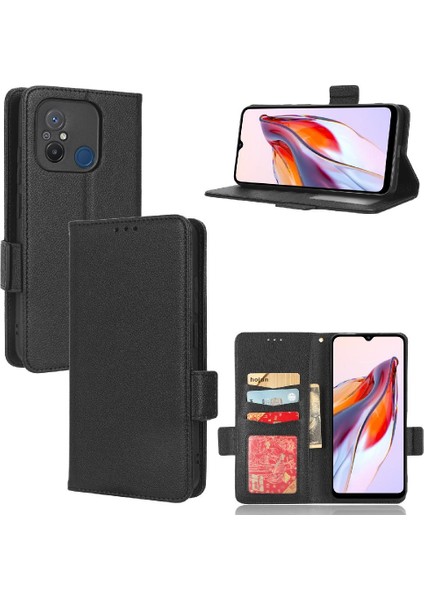 Xiaomi Redmi 12C Kart Yuvaları Tutucu Cüzdan Pu Deri Yan Toka (Yurt Dışından)