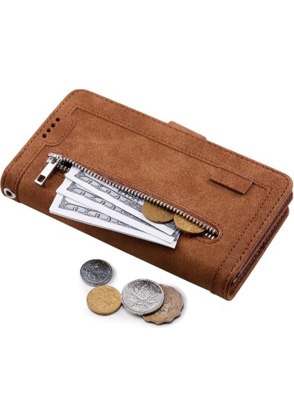 Iphone 11 Için Flip Case Pu Deri Kickstand Kordon Cüzdan 9 Kart Yuvaları (Yurt Dışından)