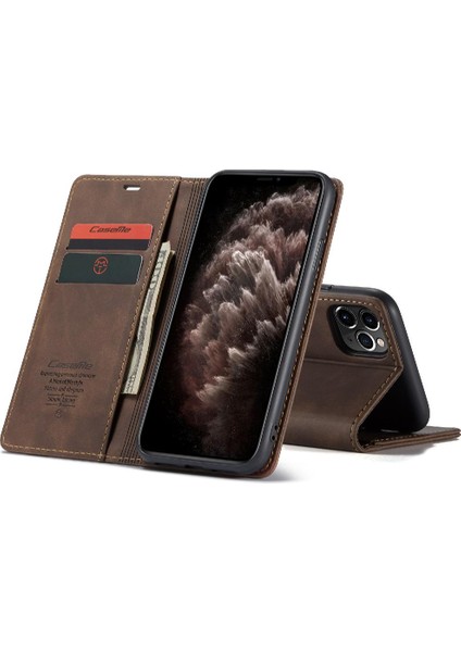 Iphone 11 Için Flip Case Pro Max Vintage Pu Deri Cüzdan Kılıf Kart Yuvası (Yurt Dışından)