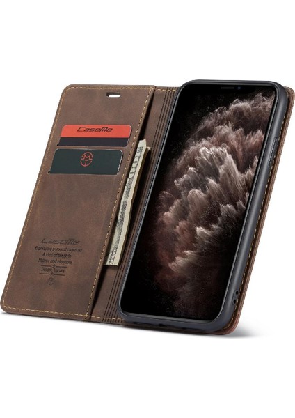 Iphone 11 Için Flip Case Pro Max Vintage Pu Deri Cüzdan Kılıf Kart Yuvası (Yurt Dışından)