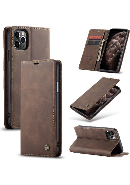 Iphone 11 Için Flip Case Pro Max Vintage Pu Deri Cüzdan Kılıf Kart Yuvası (Yurt Dışından)