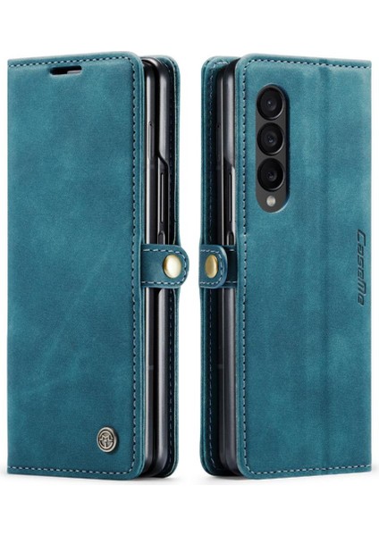 Samsung Galaxy Z Için Flip Case Fold 4 5g Vintage Pu Deri Cüzdan Kılıf (Yurt Dışından)