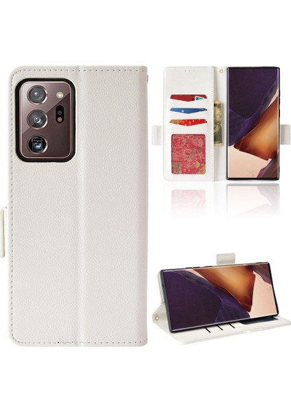 Samsung Galaxy Not 20 Için Kılıf Ultra Manyetik Pu Deri Kart Yuvaları Yan (Yurt Dışından)
