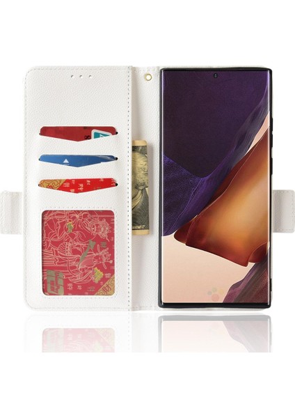 Samsung Galaxy Not 20 Için Kılıf Ultra Manyetik Pu Deri Kart Yuvaları Yan (Yurt Dışından)