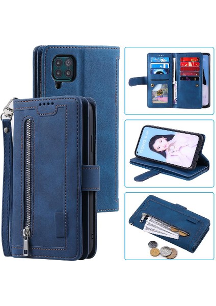 Huawei P40 Lite Kickstand Cüzdan Kordon 9 Kart Yuvaları Pu Için Flip Case (Yurt Dışından)