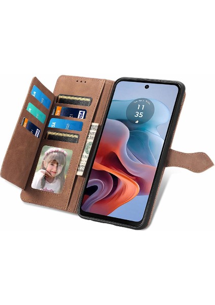 Motorola Moto G34 5g Iş Cüzdan Çoklu Kart Yuvası Flip Fermuar (Yurt Dışından)