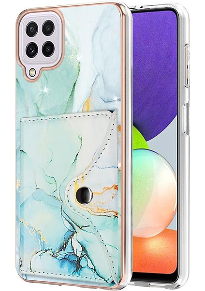 Samsung Galaxy A22 4g Mermer Kart Yuvaları Için Kılıf Ince Cüzdan Yumuşak Tpu (Yurt Dışından)