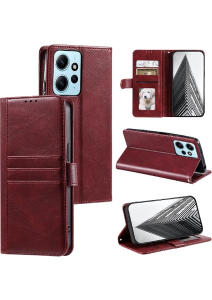 Xiaomi Redmi Not 12 Için Flip Case 4g Pu Deri Kickstand 6 Kart Yuvaları (Yurt Dışından)