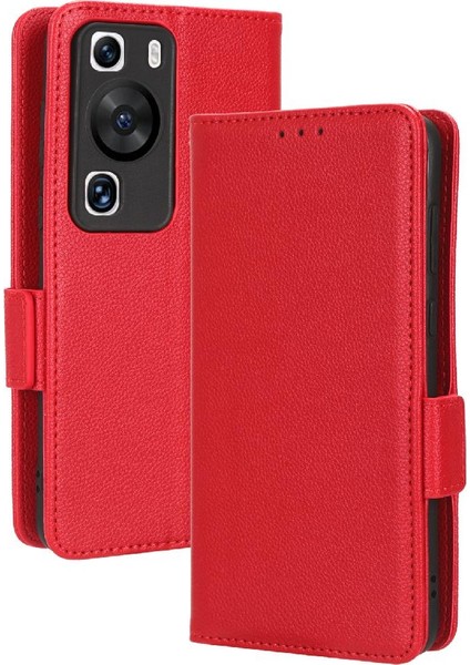 Huawei Için Kılıf P60/P60 Pro Pu Deri Yan Toka Kart Yuvaları Tutucu (Yurt Dışından)