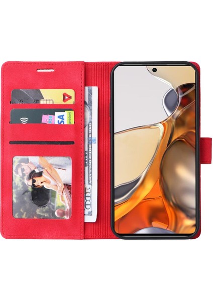 Xiaomi 11T/11T Pro Için Flip Case Basit Iş Deri Kılıf Darbeye (Yurt Dışından) modelleri