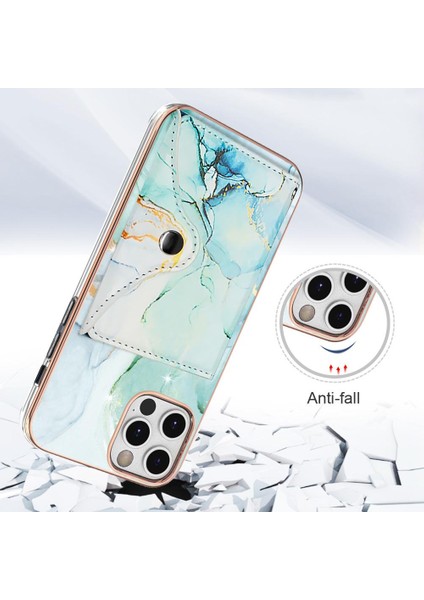 Iphone 11 Için Kılıf Pro Max Kart Yuvaları Yumuşak Tpu Tampon Ince Cüzdan Mermer (Yurt Dışından)