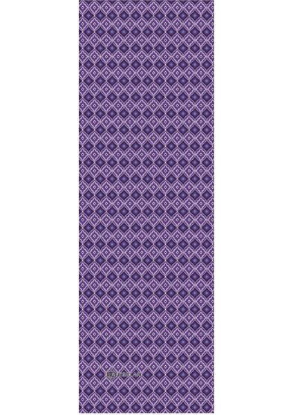 Desenli Mor Şifon Fular 34X134 Dikdörtgen