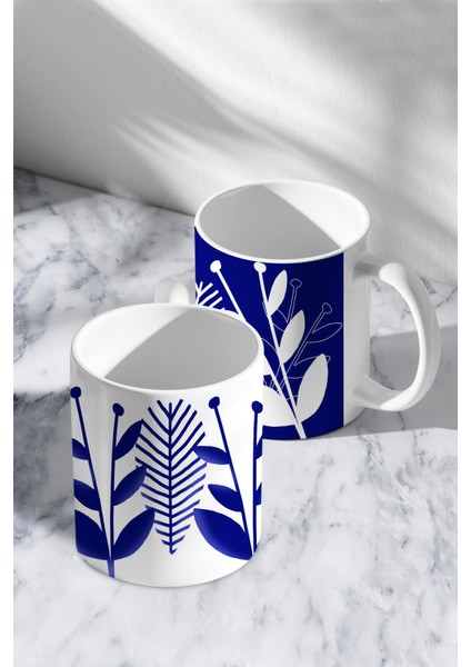 Blue Flower Çift Kupa Seti