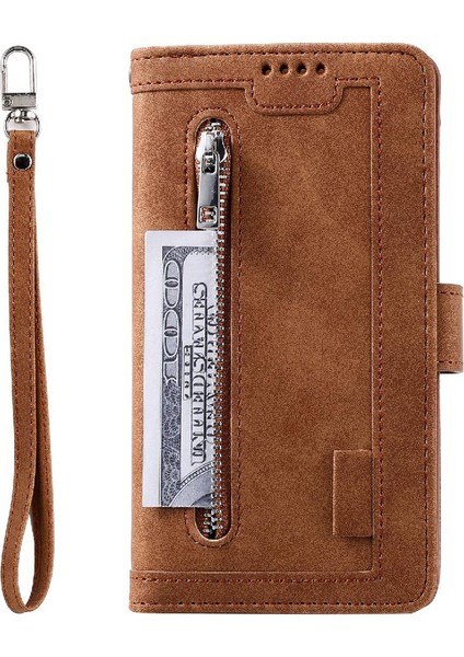 Samsung Galaxy S22 Artı Pu Deri Kickstand Kordon Cüzdan Için Flip Case (Yurt Dışından)