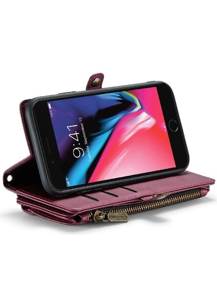 Iphone 7 Için Crossbody Durumda Artı/8 Artı Kart Tutucu Fermuar Faturaları Yuvası Kılıf (Yurt Dışından)