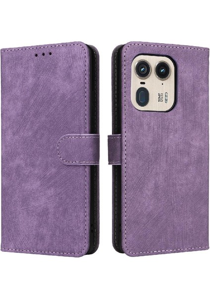 Motorola Moto X50 Ultra 5g Pu Deri Manyetik Kapatma Flip Folio Için Kılıf (Yurt Dışından)