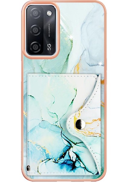 Oppo Için Kılıf A16/A16S/A54S Ince Cüzdan Mermer Yumuşak Tpu Tampon Kart Yuvaları (Yurt Dışından)