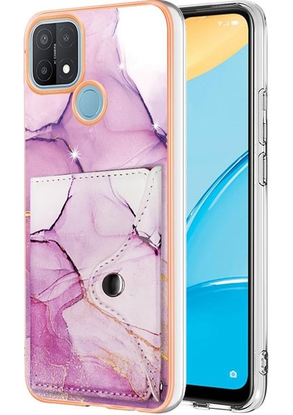 Oppo A15 Için KILIF/A15S Kart Yuvaları Yumuşak Tpu Tampon Mermer Ince Cüzdan (Yurt Dışından)