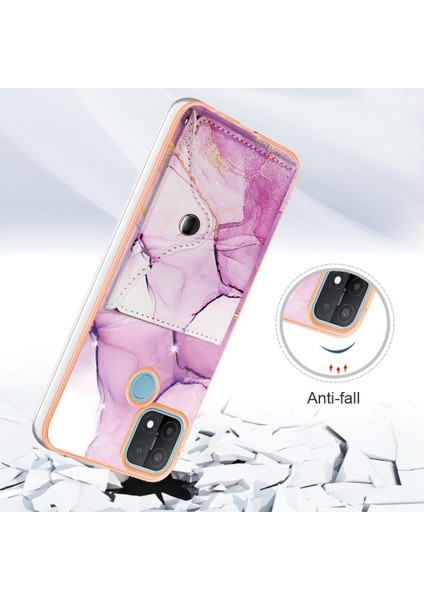 Oppo A15 Için KILIF/A15S Kart Yuvaları Yumuşak Tpu Tampon Mermer Ince Cüzdan (Yurt Dışından)