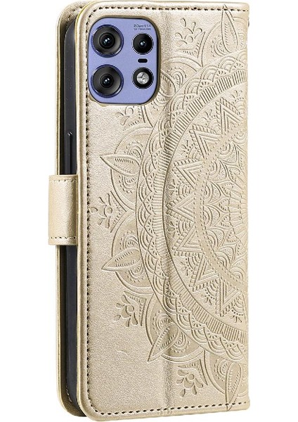 Motorola Moto Kenar 50 Pro Için Flip Case Cüzdan Kılıf Pu Deri Kickstand (Yurt Dışından)