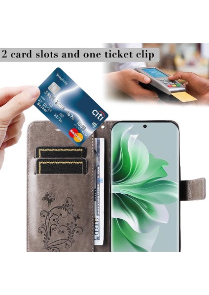 Kart Yuvası Standı Manyetik Kapak Kapak Pu ile Oppo Oppo 11 Pro 5g Için Kılıf (Yurt Dışından)