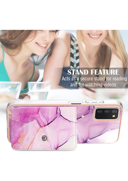 Samsung Galaxy A03S Mermer Ince Cüzdan Kart Yuvaları Yumuşak Tpu Tampon (Yurt Dışından) modelleri