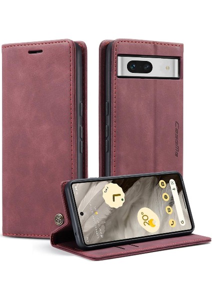 Google Piksel 8 Kılıf Için Flip Case Kart Yuvası Kickstand Vintage Pu Deri (Yurt Dışından)