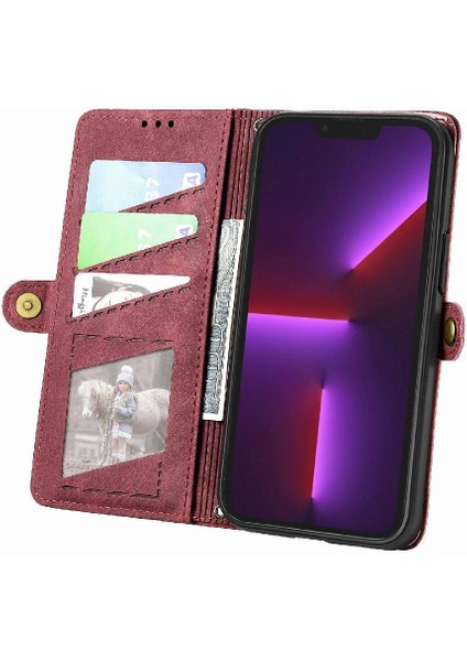 Iphone 13 Için Flip Case Pro Kapak Kapak Cüzdan Basit Iş Darbeye (Yurt Dışından)
