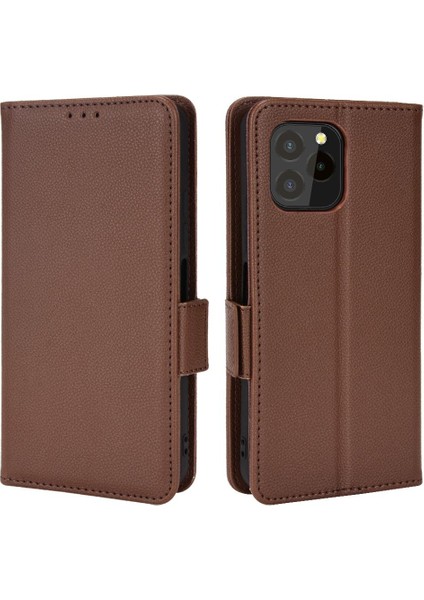 Oukitel C21 Pro Pu Deri Kart Yuvaları Için Kılıf Tutucu Manyetik Cüzdan Yan (Yurt Dışından)