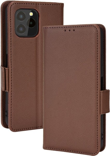 Oukitel C21 Pro Pu Deri Kart Yuvaları Için Kılıf Tutucu Manyetik Cüzdan Yan (Yurt Dışından)