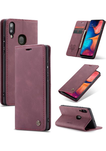 Samsung Galaxy A20 Için Flip CASE/A30/M10S Flip Folio Kitap Vintage Pu Kılıf (Yurt Dışından)