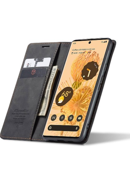 Google Piksel 6 Pro Manyetik Kapatma Darbeye Dayanıklı Vintage Pu Için Flip Case (Yurt Dışından) modelleri