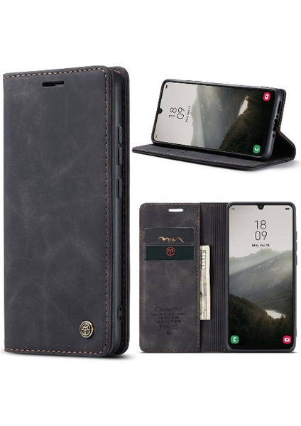 Samsung Galaxy A34 5g Için Flip Case Vintage Pu Deri Cüzdan Kılıf Kartı (Yurt Dışından)