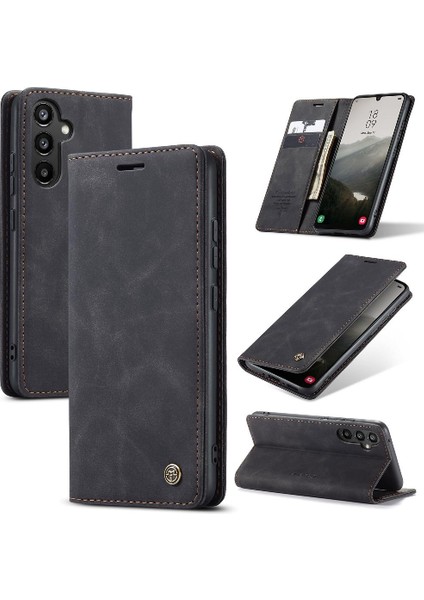 Samsung Galaxy A34 5g Için Flip Case Vintage Pu Deri Cüzdan Kılıf Kartı (Yurt Dışından)