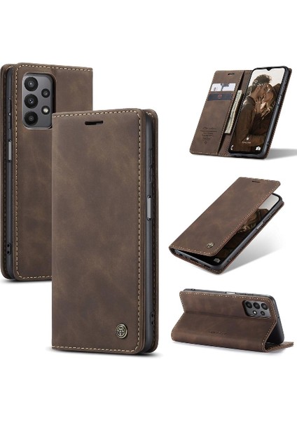 Samsung Galaxy A23 Için Flip Case 4g/5g Manyetik Kapatma Darbeye Kapak Pu (Yurt Dışından)