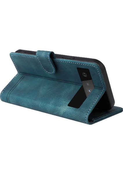 Google Piksel 6 Için Flip Case Darbeye Deri Kılıf Kapak Çevirin Cüzdan (Yurt Dışından)