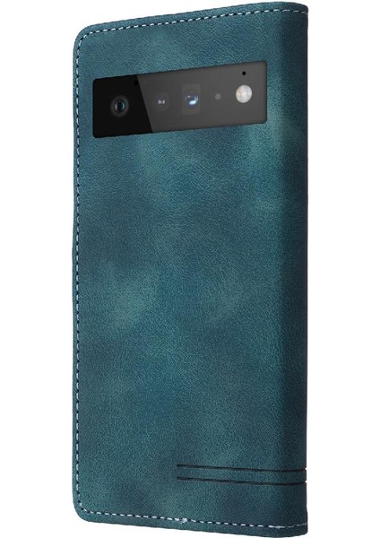 Google Piksel 6 Için Flip Case Darbeye Deri Kılıf Kapak Çevirin Cüzdan (Yurt Dışından)