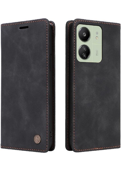 Xiaomi Redmi 13C Için Flip Case Basit Iş Kapak Çevirin Cüzdan Deri (Yurt Dışından)