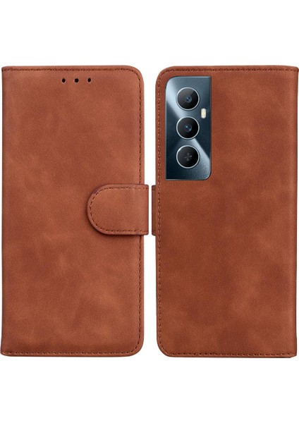 Realme C65 4g Için Flip Case Standı Tutucu Kart Yuvası Manyetik Premium Pu (Yurt Dışından)
