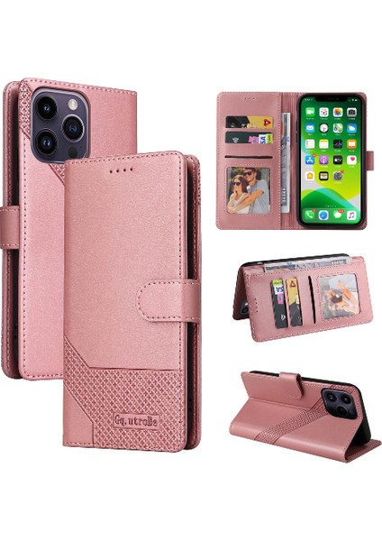 Iphone 15 Için Flip Case Pro Max Premium Deri Iki Kart Yuvaları Kickstand (Yurt Dışından)