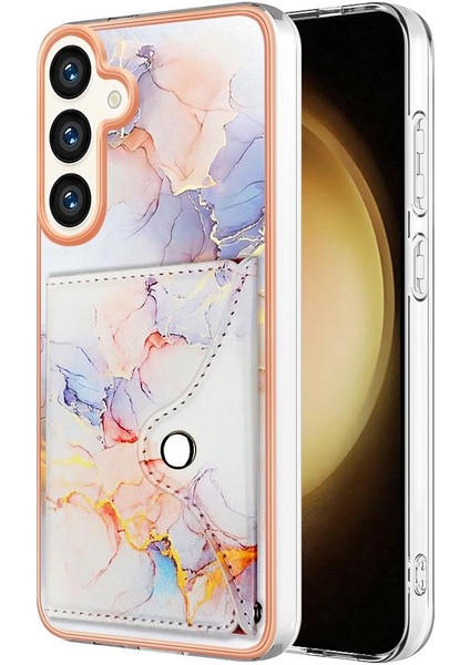 Samsung Galaxy S24 Artı Mermer Ince Cüzdan Yumuşak Tpu Tampon Kartı (Yurt Dışından)
