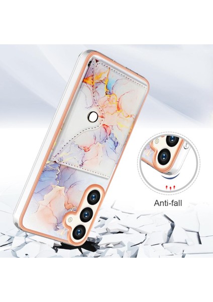 Samsung Galaxy S24 Artı Mermer Ince Cüzdan Yumuşak Tpu Tampon Kartı (Yurt Dışından)