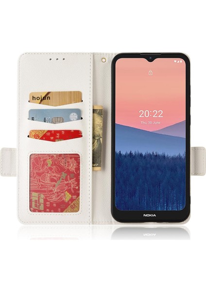 Nokia C21 Manyetik Cüzdan Kart Yuvaları Için Kılıf Tutucu Yan Toka Pu Deri (Yurt Dışından) modelleri