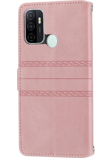 Oppo Için Flip Case A53 4g Darbeye Koruyucu Kickstand Cüzdan Kılıf Pu (Yurt Dışından)