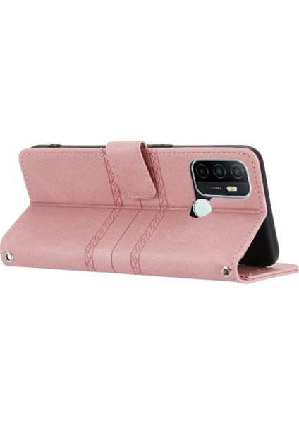 Oppo Için Flip Case A53 4g Darbeye Koruyucu Kickstand Cüzdan Kılıf Pu (Yurt Dışından)
