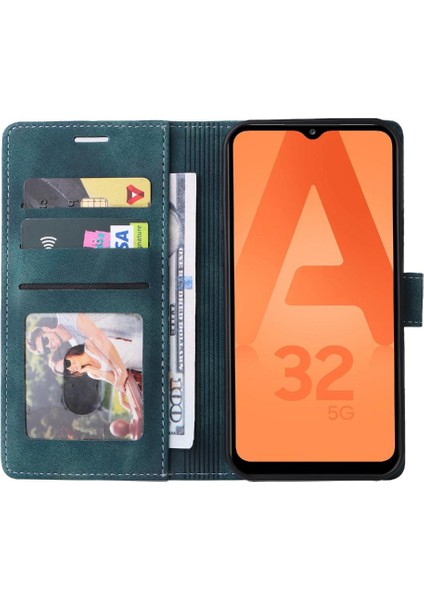 Samsung Galaxy A32 5g Darbeye Dayanıklı Kapak Kapak Basit Iş Için Flip Case (Yurt Dışından)