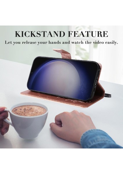 Samsung Galaxy S24 Artı Darbeye Kapak Flip Kickstand Pu ile (Yurt Dışından)