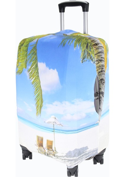 94 Şezlong Palmiye Valiz Kılıfı, Bavul Kılıfı - Şezlong Palmiye 94