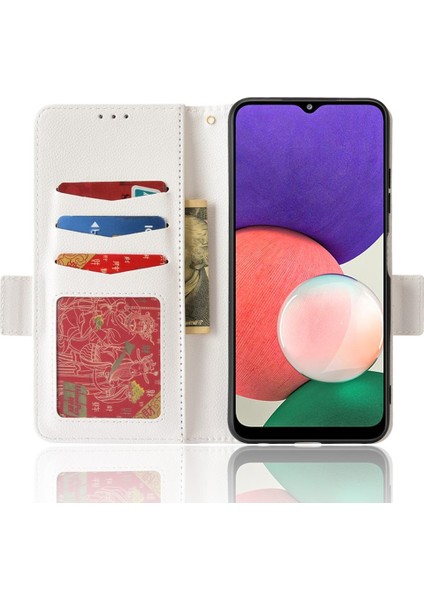 Samsung Galaxy A22 5g Için Kılıf Kart Yuvaları Tutucu Pu Deri Cüzdan Yan (Yurt Dışından)